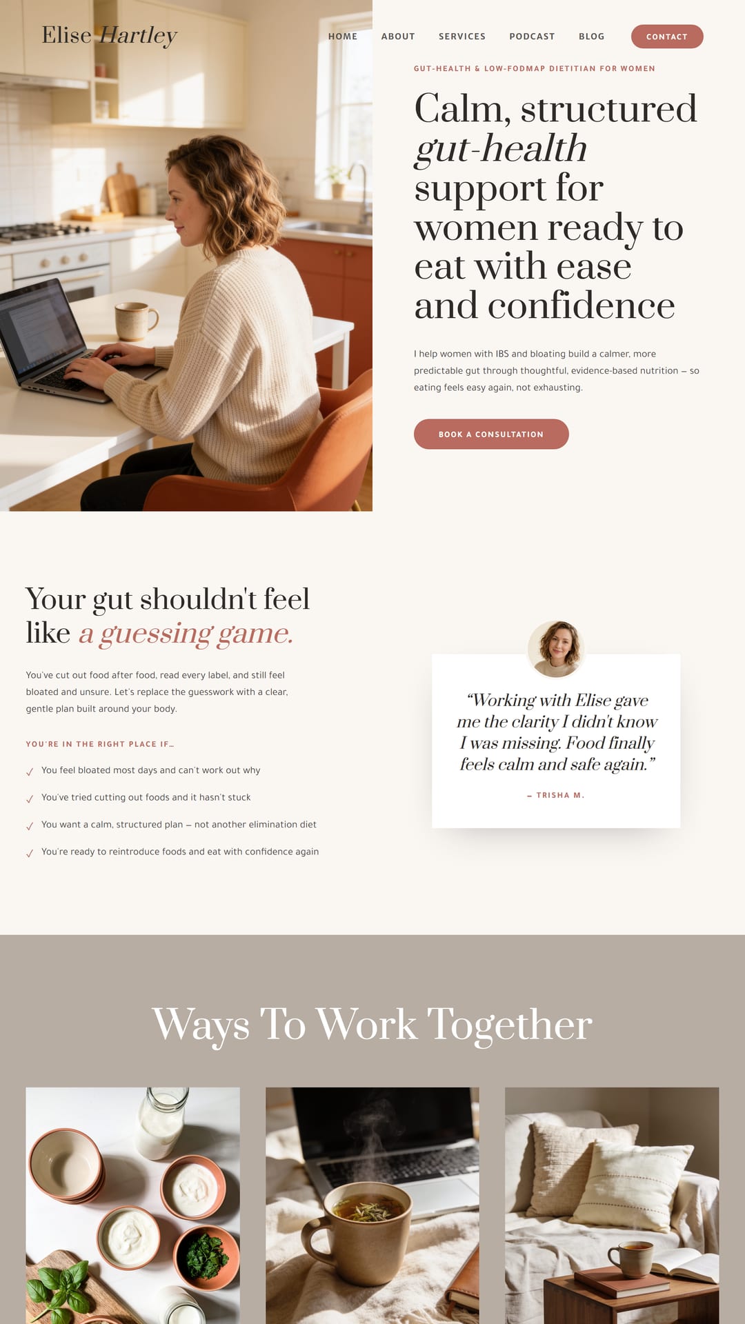 Elise Hartley website preview